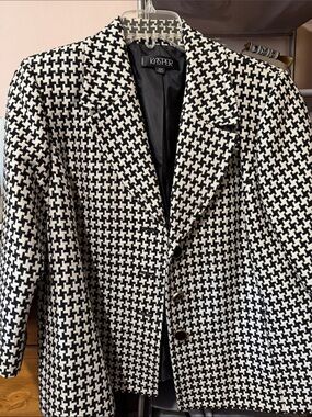 Kasper Black & White Houndstooth Blazer